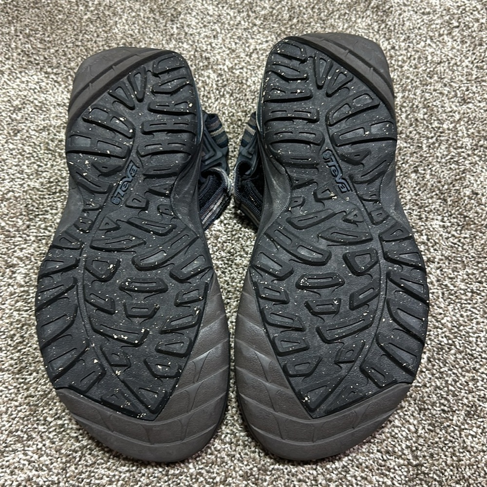 Teva hurricane hiking Velcro sandals 4134 spider rubber men’s 10 ShocPad black - Picture 5 of 8